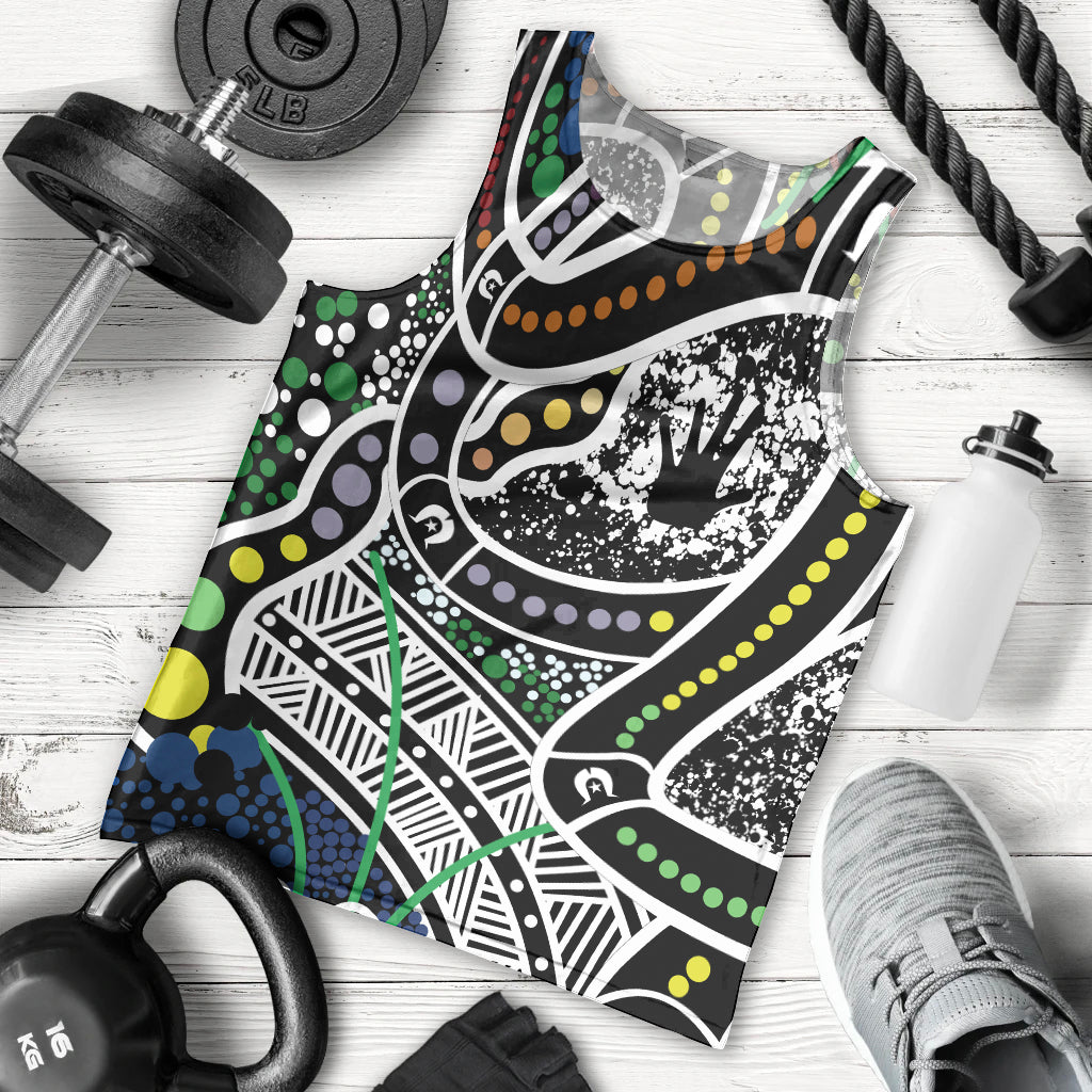 Aboriginal Lizzard Pattern Dot Art Men Tank Top