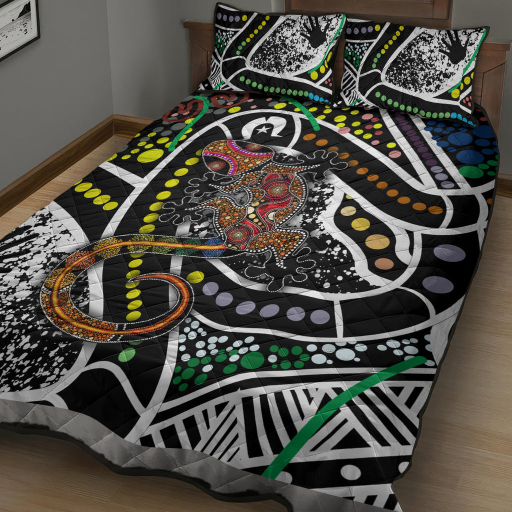 Aboriginal Lizzard Pattern Dot Art Quilt Bed Set