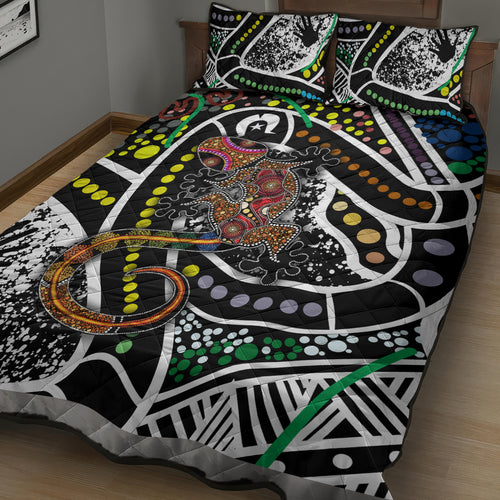 Aboriginal Lizzard Pattern Dot Art Quilt Bed Set