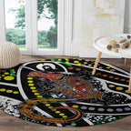 Aboriginal Lizzard Pattern Dot Art Round Carpet