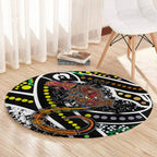 Aboriginal Lizzard Pattern Dot Art Round Carpet