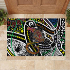 Aboriginal Lizzard Pattern Dot Art Rubber Doormat