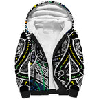 Aboriginal Lizzard Pattern Dot Art Sherpa Hoodie