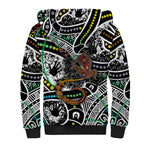 Aboriginal Lizzard Pattern Dot Art Sherpa Hoodie