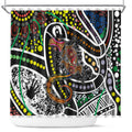 Aboriginal Lizzard Pattern Dot Art Shower Curtain