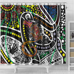 Aboriginal Lizzard Pattern Dot Art Shower Curtain