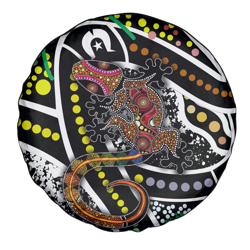Aboriginal Lizzard Pattern Dot Art Spare Tire Cover