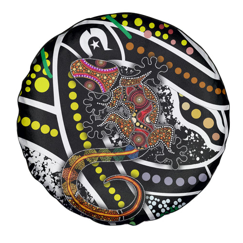 Aboriginal Lizzard Pattern Dot Art Spare Tire Cover