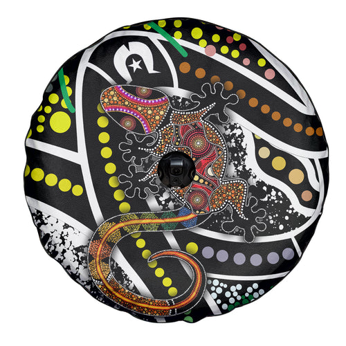 Aboriginal Lizzard Pattern Dot Art Spare Tire Cover
