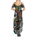 Aboriginal Lizzard Pattern Dot Art Summer Maxi Dress