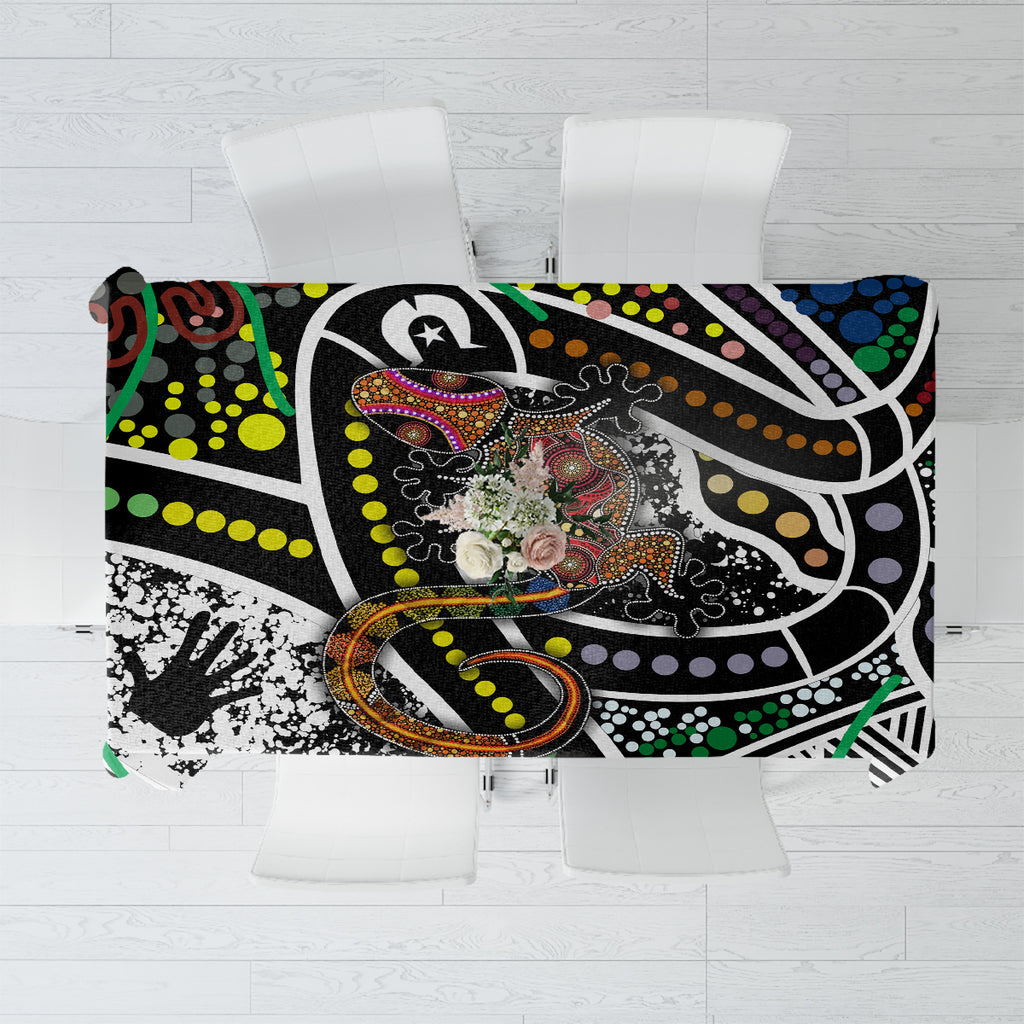 Aboriginal Lizzard Pattern Dot Art Tablecloth