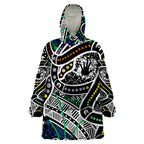 Aboriginal Lizzard Pattern Dot Art Wearable Blanket Hoodie