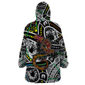 Aboriginal Lizzard Pattern Dot Art Wearable Blanket Hoodie