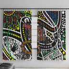 Aboriginal Lizzard Pattern Dot Art Window Curtain