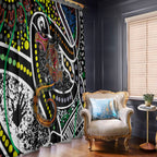 Aboriginal Lizzard Pattern Dot Art Window Curtain