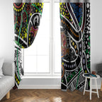 Aboriginal Lizzard Pattern Dot Art Window Curtain