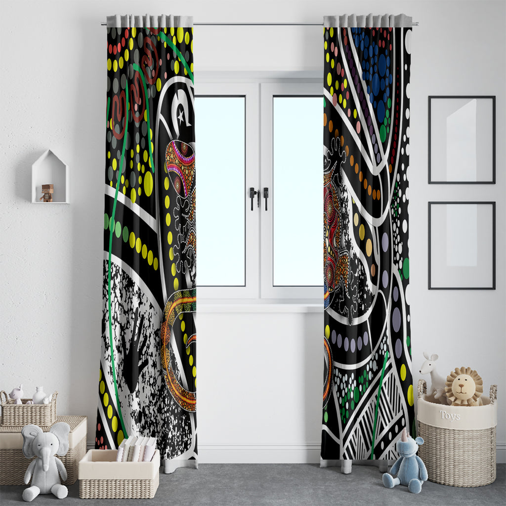Aboriginal Lizzard Pattern Dot Art Window Curtain