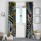 Aboriginal Lizzard Pattern Dot Art Window Curtain