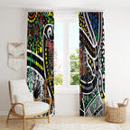 Aboriginal Lizzard Pattern Dot Art Window Curtain