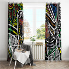 Aboriginal Lizzard Pattern Dot Art Window Curtain