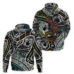 Aboriginal Lizzard Pattern Dot Art Zip Hoodie