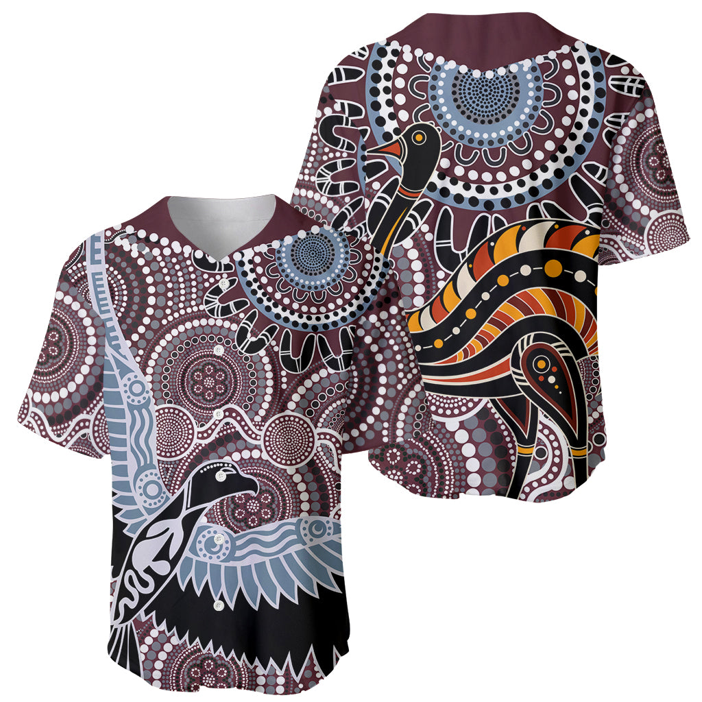 Aboriginal Pattern Bird Baseball Jersey