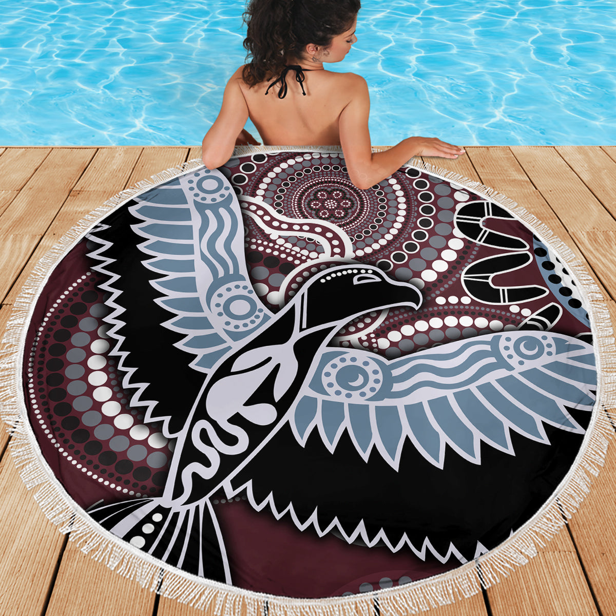 Aboriginal Pattern Bird Beach Blanket