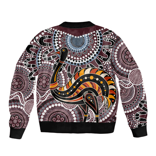 Aboriginal Pattern Bird Bomber Jacket