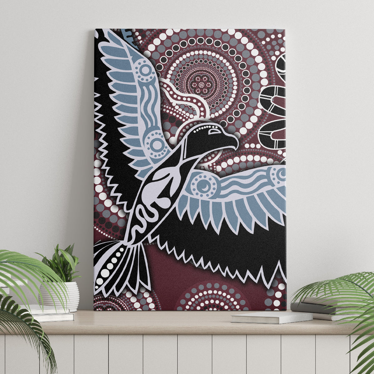 Aboriginal Pattern Bird Canvas Wall Art