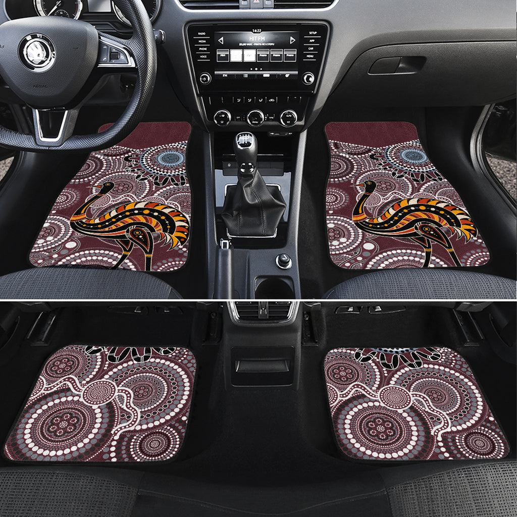 Aboriginal Pattern Bird Car Mats