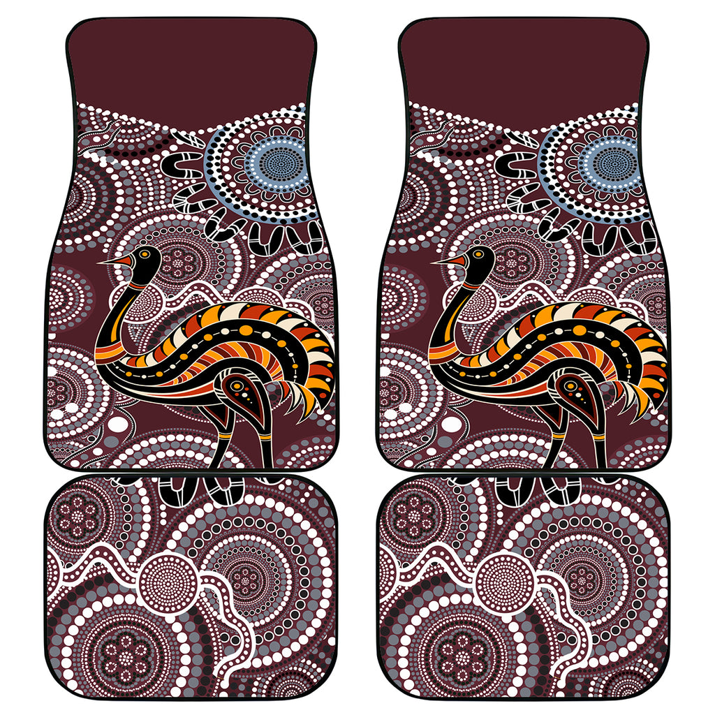 Aboriginal Pattern Bird Car Mats