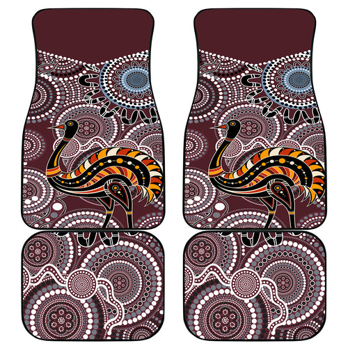 Aboriginal Pattern Bird Car Mats