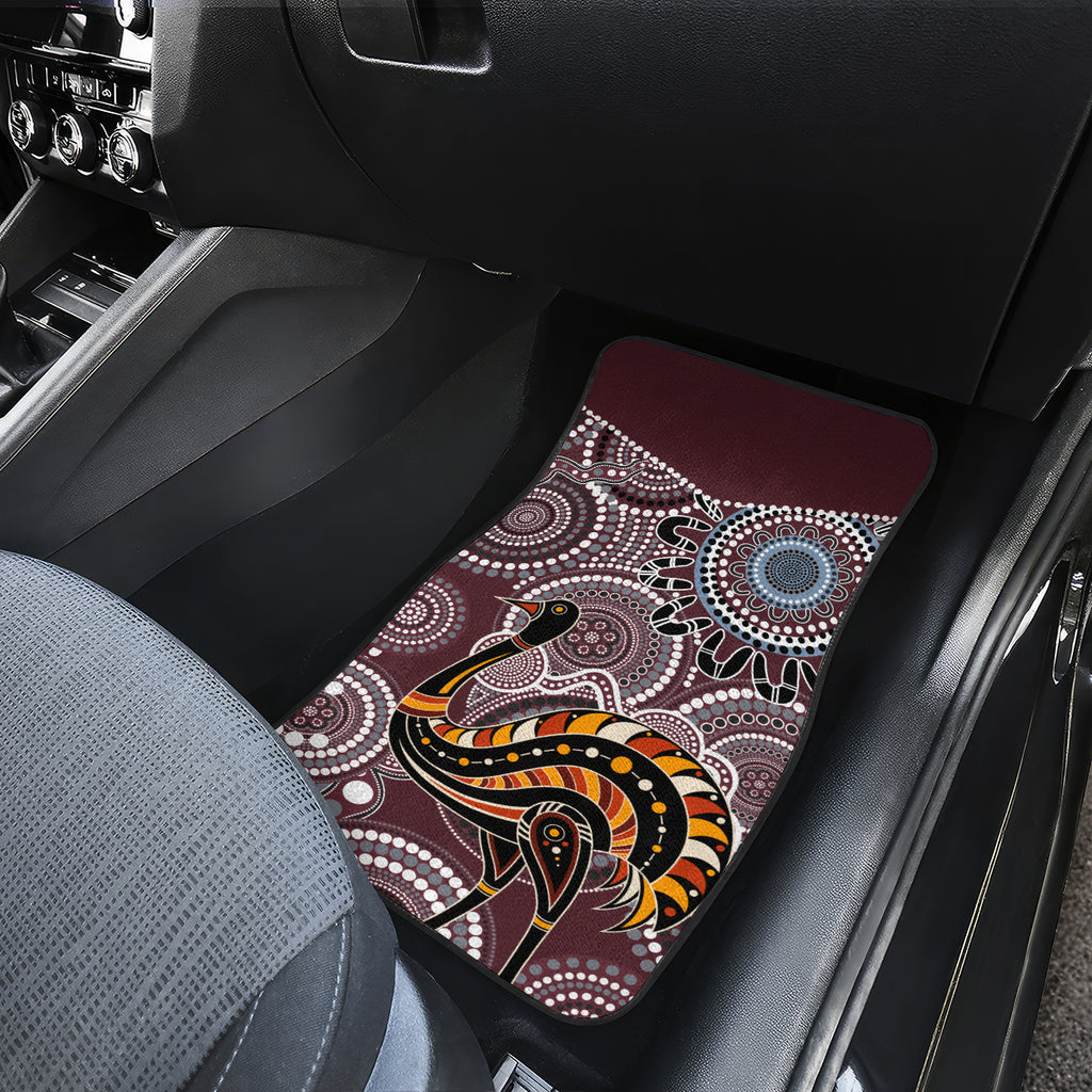 Aboriginal Pattern Bird Car Mats