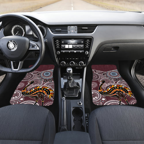 Aboriginal Pattern Bird Car Mats