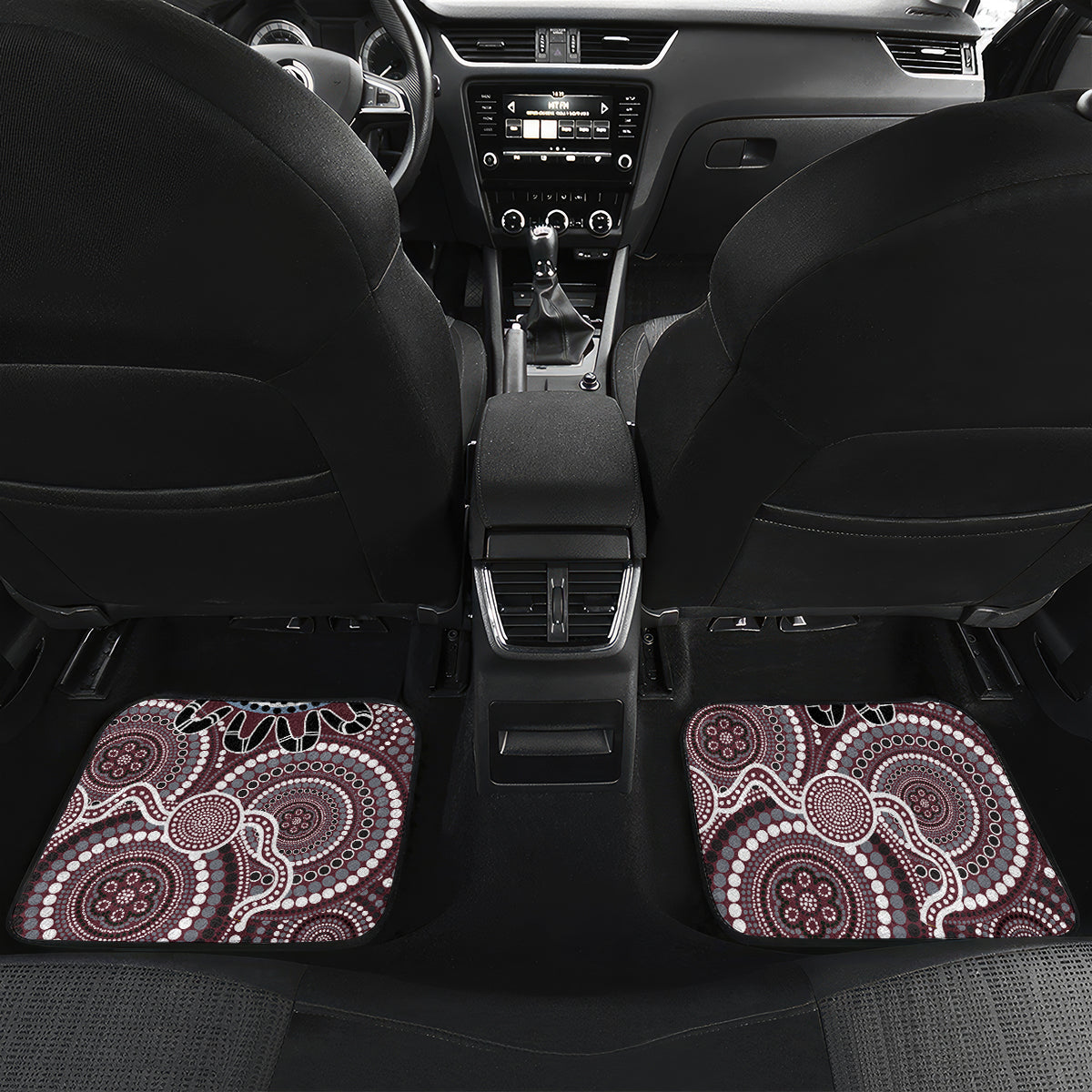 Aboriginal Pattern Bird Car Mats