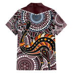 Aboriginal Pattern Bird Family Matching Long Sleeve Bodycon Dress and Hawaiian Shirt