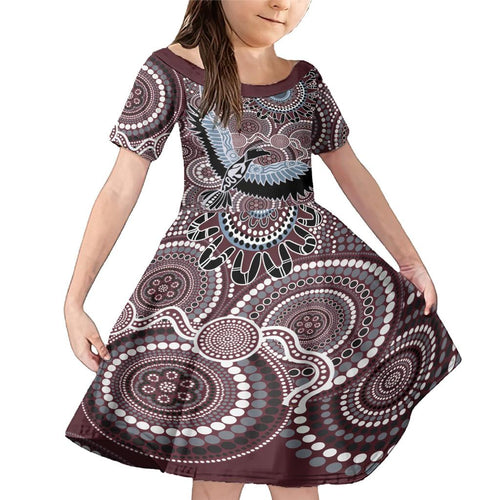 Aboriginal Pattern Bird Family Matching Mermaid Dress and Hawaiian Shirt