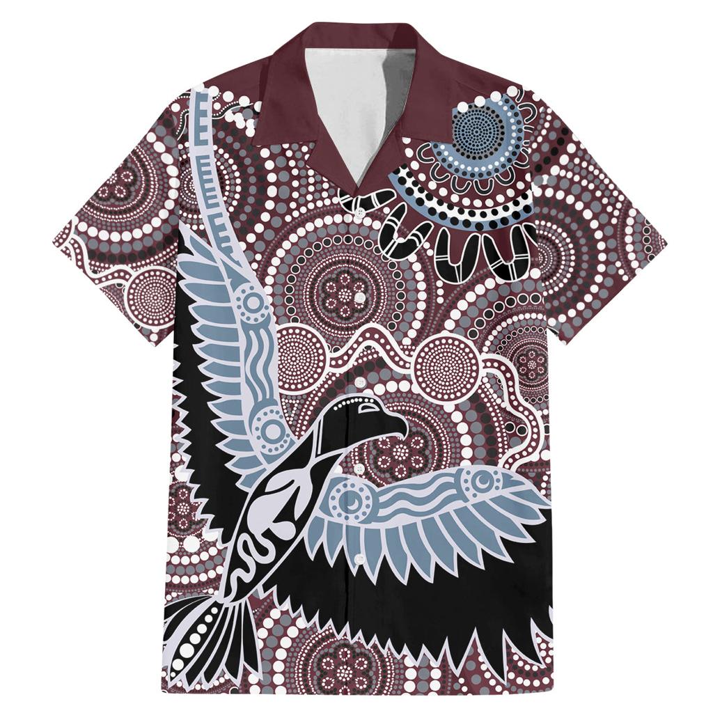 Aboriginal Pattern Bird Family Matching Mermaid Dress and Hawaiian Shirt