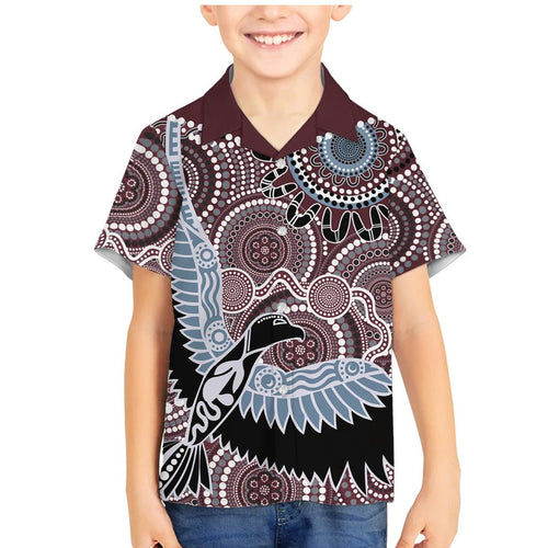 Aboriginal Pattern Bird Family Matching Mermaid Dress and Hawaiian Shirt