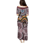 Aboriginal Pattern Bird Family Matching Puletasi and Hawaiian Shirt