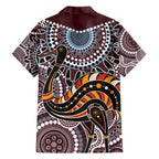 Aboriginal Pattern Bird Family Matching Short Sleeve Bodycon Dress and Hawaiian Shirt