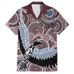 Aboriginal Pattern Bird Family Matching Tank Maxi Dress and Hawaiian Shirt