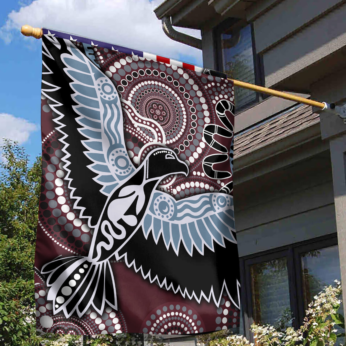 Aboriginal Pattern Bird Garden Flag