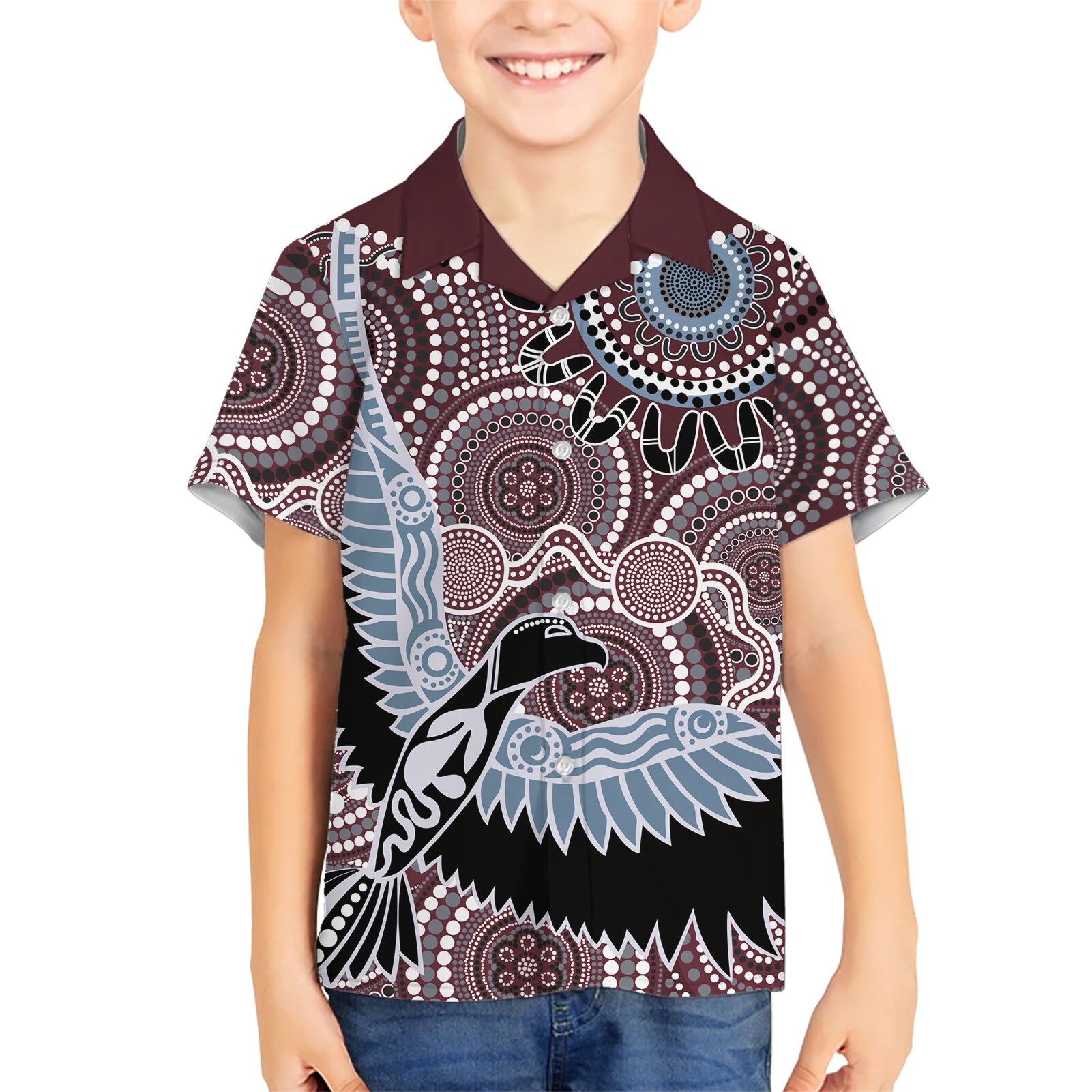 Aboriginal Pattern Bird Hawaiian Shirt