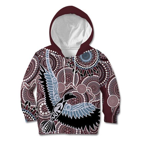 Aboriginal Pattern Bird Kid Hoodie