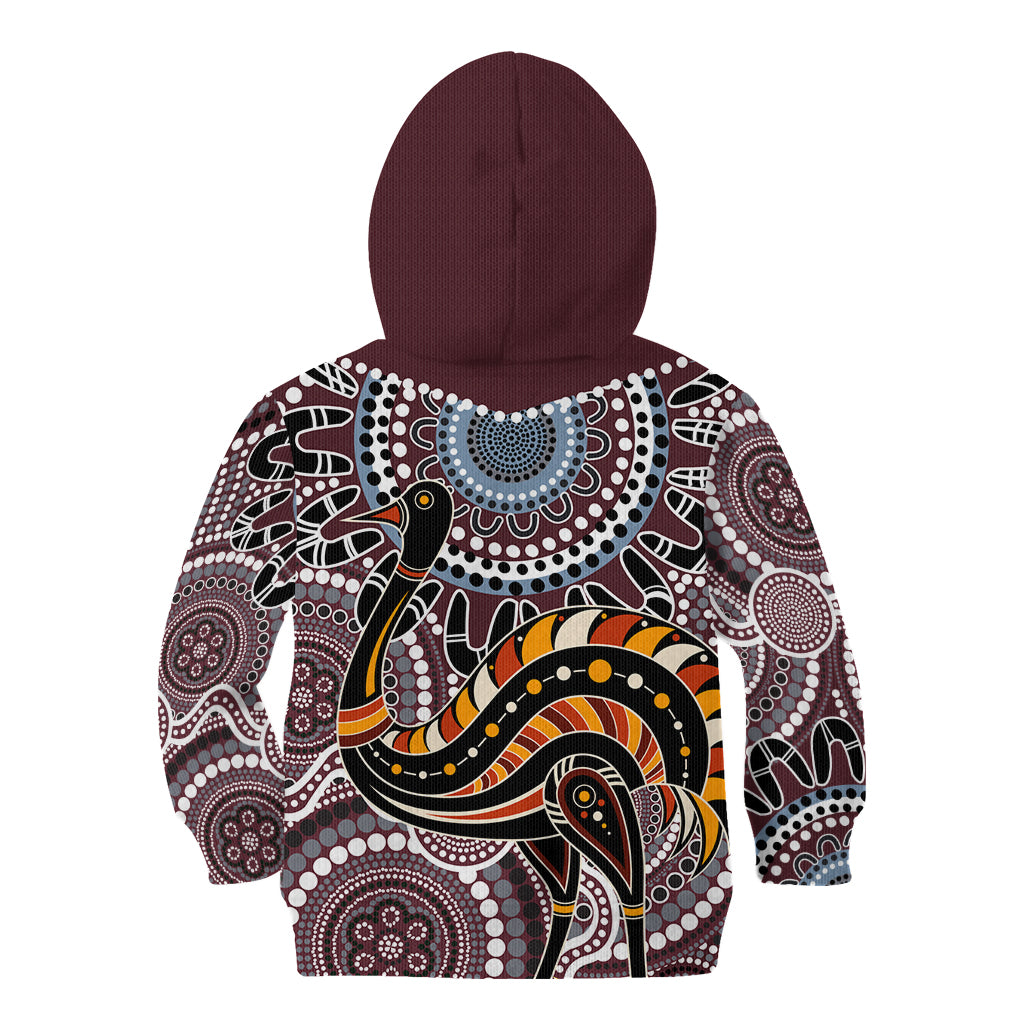 Aboriginal Pattern Bird Kid Hoodie