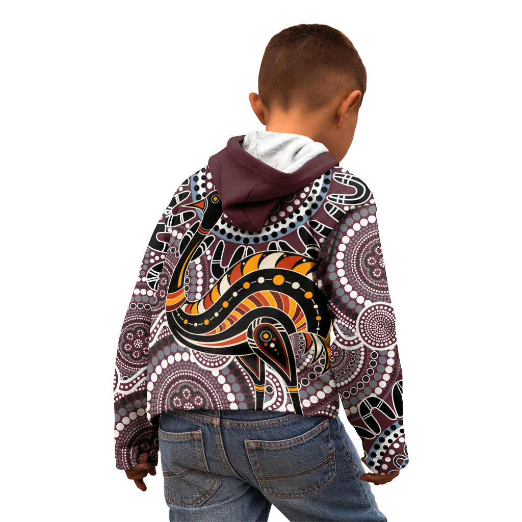 Aboriginal Pattern Bird Kid Hoodie