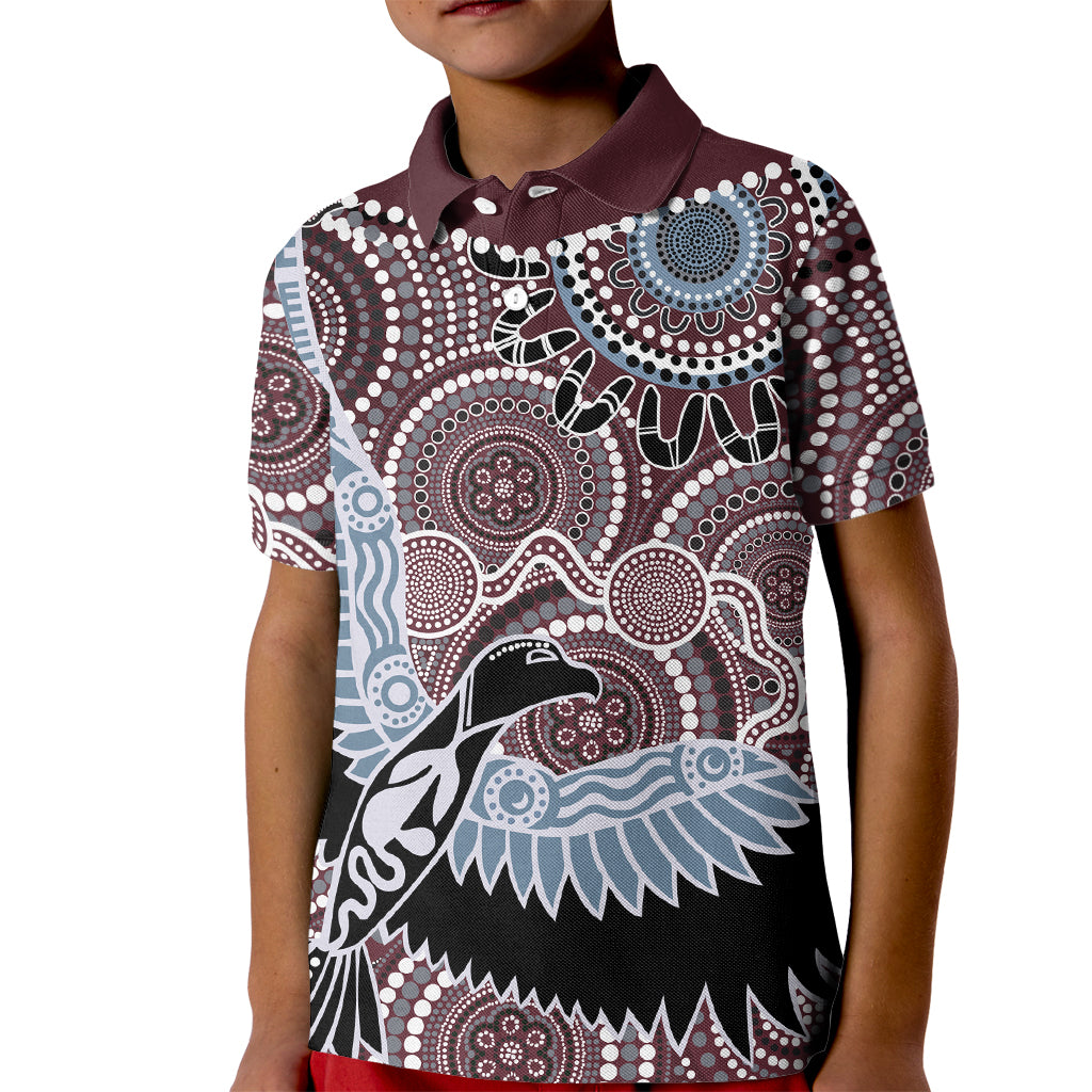 Aboriginal Pattern Bird Kid Polo Shirt