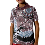 Aboriginal Pattern Bird Kid Polo Shirt