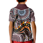 Aboriginal Pattern Bird Kid Polo Shirt